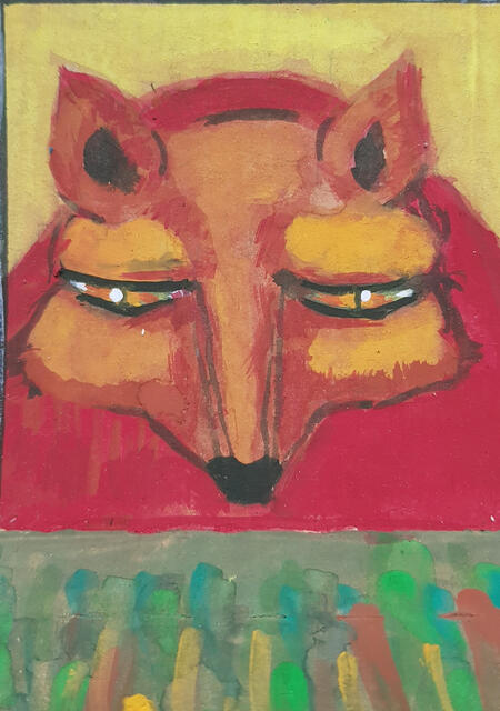 Watch Illustration of a fox in grass