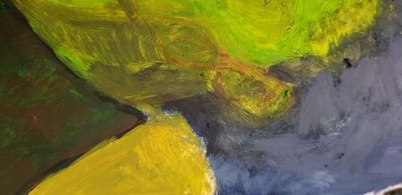 One third of side profile, green skin